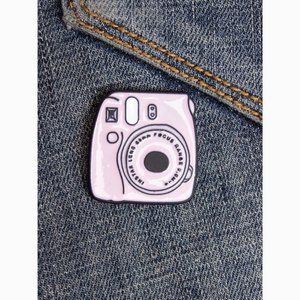 Pink Instax Polaroid Camera Brooch Enamel Pin